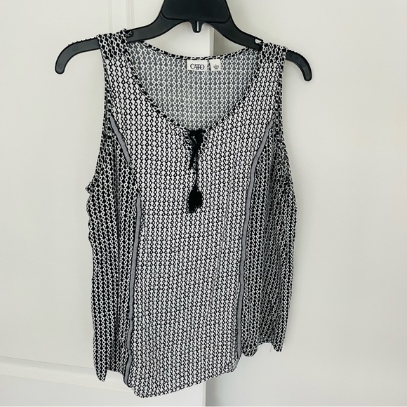 Cato Tops - Cato Sleeveless Top Black White Size L